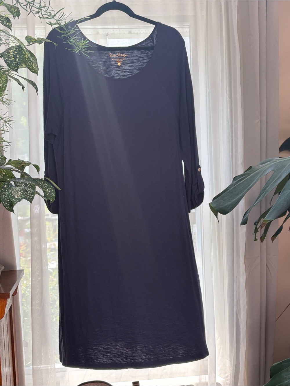 Lilly Pulitzer Navy Blue Scoop Neck Shift Dress